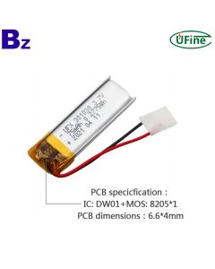 工廠批發3.7V 75mAh鋰離子聚合物電池