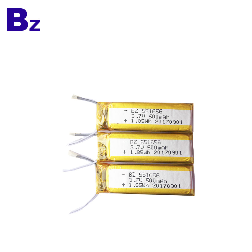 551656 500mAh 3.7V Li-Polymer Battery