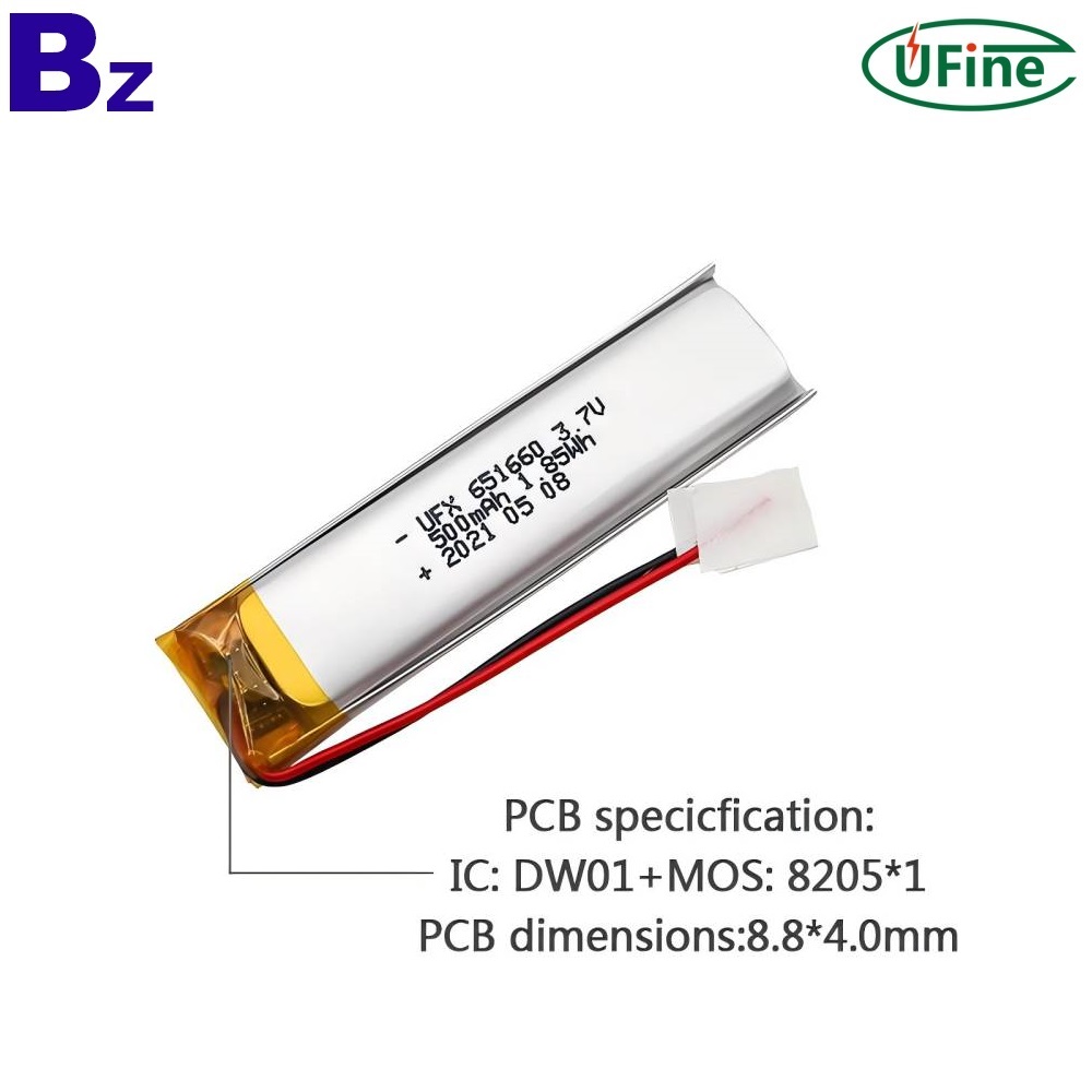 3.7V 500mAh 鬧鐘電池