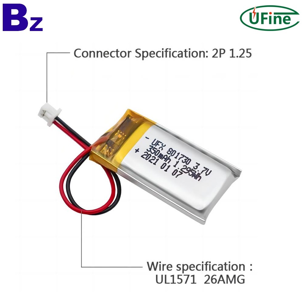 801730 3.7V 350mAh 鋰離子電池